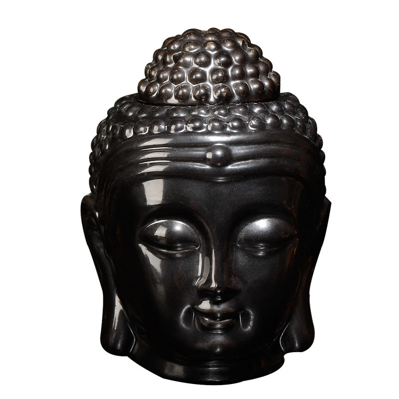 Brucia Essenze Olio In Ceramica A Forma Di Testa Di Buddha